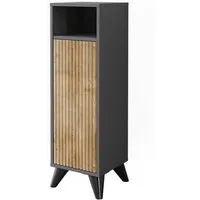 Vicco Midischrank Leano, Anthrazit/Bergeiche, 30 x 97 cm mit Tür (1-St)