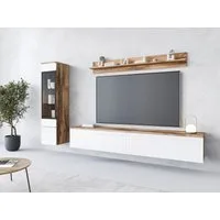Home affaire Wohnwand VERA I, Vitrinen Türanschlag links/rechts wechselbar, (Komplett-Set, 3-St), Mediawand 230 cm, Vitrine mit Verglasung, stehend und hängend