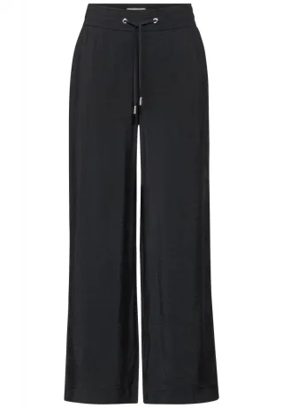 Street One - Wide Leg Hose schwarz - Gr. - 34/30