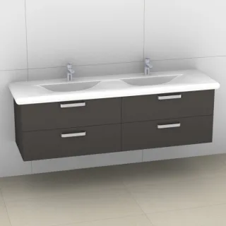 Artiqua 415 Waschtischunterschrank für Living Style 814439 Stahlgrau, 415-WU2L-L42-7142-88 415-WU2L-L42-7142-88