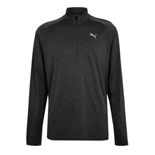 Puma - "Performance" Oberteil für Herren, mit kurzem Reißverschluss, Maßgeschneidert, Langärmlig (Holzkohle)