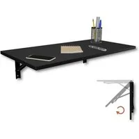 KDR Produktgestaltung Klapptisch 80x40 Wandklapptisch Esstisch Küchentisch Schreibtisch Wand Tisch, Schwarz