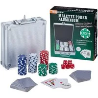 relaxdays Spiel Pokerkoffer mit 100 Chips