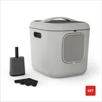 ROTHO Katzentoilette Katzenklo Bea XL mit Schwingtür – ideal für große Katzenrassen, Inkl. Schaufel und 4 Aktivkohlefilter gegen Gerüche, Magnetklappe
