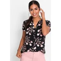 Witt Klassische Bluse Druckbluse Kurzarm