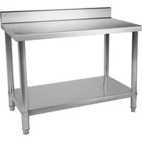 Royal Catering Arbeitstisch 100 x 70 cm Gastro Küchentisch Aus Edelstahl Mit Aufkantung Tisch, verschiedene Größen