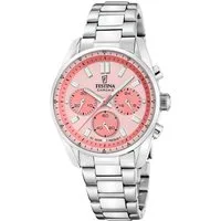Festina Chronograph Boyfriend Collection F20753_4, Quarzuhr, Armbanduhr, Damenuhr, Herrenuhr, Edelstahlarmband, analog
