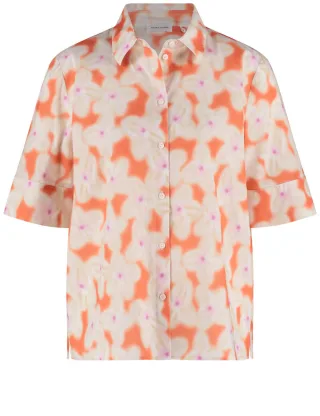 GERRY WEBER Collection - Floral gemusterte Halbarmbluse rot - Gr. - 42
