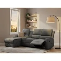 OTTO home Ecksofa NAPORI Struktur, Multimediasofa, 3er Kinosessel XXL, L-Form, Kinosofa mit Relaxfunktion, Getränkehalter, Staufach und Staukasten