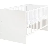 roba® Babybett Babybett roba ANTON BHT 78.50x80x142 cm weiß Kinderbett Sprossenbett
