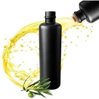 mikken Ölspender Ölflasche 500 ml matt schwarz Steinzeug mit Ausgießer & Deckel, luftdicht, Dosierflasche, matt schwarze Keramikflasche 0,5 Liter