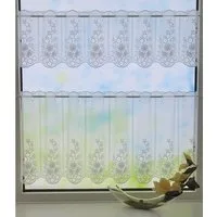 Stickereien Plauen Scheibengardine Kreise (1 St), Stangendurchzug, halbtransparent, Voile