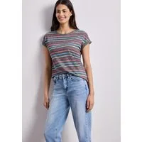 STREET ONE Shirttop Sommershirt mit überschnittenen Schultern