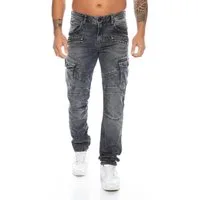 Cipo & Baxx Cargojeans Herren Cargo Jeans Hose im stylischen Cargo Design Ausgefallenes Stoffmuster und weicher Tragekomfort