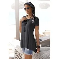 LASCANA T-Shirt mit verlängertem Rückenteil, Kurzarmshirt, Longshirt, Basic