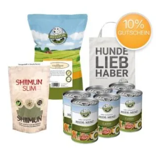 Bellfor Futterset mit Heide-Menü Hundefutter Nass für kleine Hunde mit Übergewicht 2,550 g