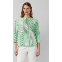 s.Oliver 3/4-Arm-Shirt T-Shirt Strukturierte Shirt-Bluse mit U-Boot-Ausschnitt