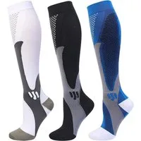 Blusmart Stützkniestrümpfe Kompressionssocken für Damen und Herren (3 Paar Stützsocken, Thrombose-Socken mit hohem Tragekomfort) Geeignet für Sport, Laufen, Fliegen, Reisen, Radfahren