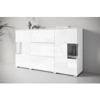 OTTO home Sideboard Kenia (1 St), Sideboard mit 3 Schubladen, 6 Fächern, Glastüren, Breite 150 cm