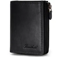 Benthill Geldbörse Klein Echt Leder RFID Damen & Herren Geldbeutel Slim-Wallet Portmonee, RFID-Schutz Kartenfächer Münzfach Reißverschlussfach