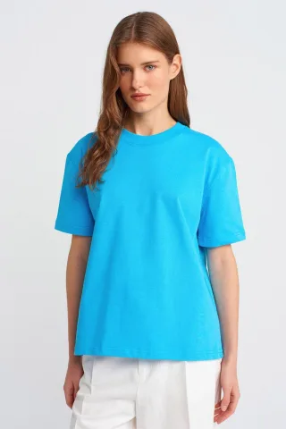 Damen Baumwoll Rundhalsausschnitt T-Shirt