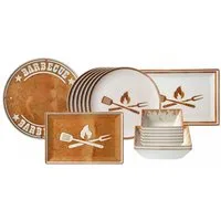 Ritzenhoff & Breker Kombiservice Rusty Grillgeschirr-Set 17er Set (17-tlg), 6 Personen, Steinzeug