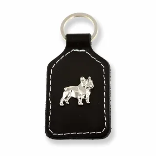 Franz?sische Bulldoggen Schl?sselanh?nger aus Leder