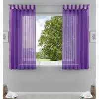 Gardinenbox Gardine (2 St), Schlaufen, transparent, Voile, Transparent Vorhang Set Voile Bleibandabschluss 61000CN
