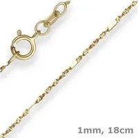 Schmuck Krone Goldarmband 1mm Armband Fantasiekette aus 585 Gelbgold 18cm, Gold 585