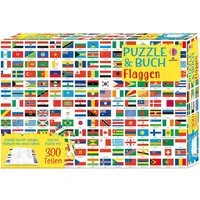 Usborne Verlag Puzzle Puzzle & Buch: Flaggen, 200 Puzzleteile