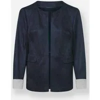Witt Blusenblazer Lederimitat-Blazer Langarm