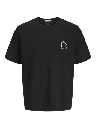 JACK&JONES - JORALMERIA WORLD TEE SS CREW NECK black - Gr. - XL