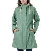ATLASLAVA Regenmantel Damen Übergangsjacke PU Wasserdicht (1-tlg) Frauen Regenjacke Lang Parka Regenparka mit Kapuze Outdoor