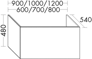Burgbad Waschb.-Unt.schr. Sys30 PG1 Aqua 480x1200x540 Eiche Dekor Caramel, WTU127AF6426 WTU127AF6426