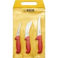 ErgoGrip Messersatz Jagd, Indoor, 3-teilig rot, Stechmesser, Ausbeinmesser, Abhäutemesser