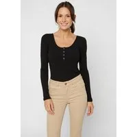 pieces Langarmshirt PCKITTE LS TOP NOOS BC Baumwollmischung, slim fit