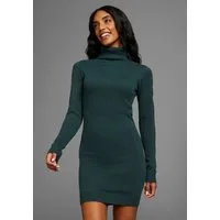 KangaROOS Strickkleid auch in großen Größen, figurbetonte Passform, Mini-Länge, Langarm