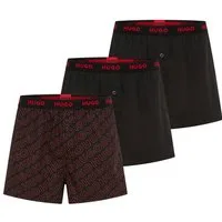 HUGO Webboxer WOVEN BOXER TR (Packung, 3-St., 3er-Pack) Webboxer mit HUGO Schriftzug