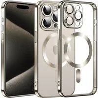 MSM Handyhülle Hülle für iPhone 15 Pro / 15 Pro Max Schutz MagSafe Silikon Titan