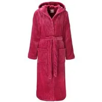 OTTO home Unisex-Bademantel Miia, ideal für Sauna, Spa & im Urlaub, Langform, Microfaser, Kapuze, Gürtel, weich und kuschelig, plüsch, für Damen und Herren, S-XL