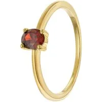 trendor Goldring Damen333 Gold (8k) Ovaler Zirkonia Granatrot