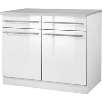 wiho Küchen Unterschrank Chicago 100 cm breit, 2 Schubkästen und 2 Türen, für viel Stauraum