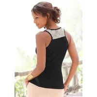 LASCANA Strandtop mit Pailetten, Glitzertop aus Baumwolle, festlich