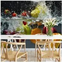 K&L Wall Art Fototapete Große XXL Tapete Früchte Küche Papiertapete Frisches Obst, Wohnzimmer Wandbild modern