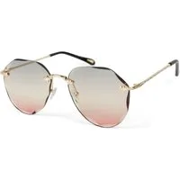styleBREAKER Sonnenbrille Rahmenlose Piloten Sonnenbrille mit Diamant Schliff (1-St) Gradient