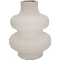 Intirilife Dekovase (1 St), Keramik Vase in Creme Weiß - 11.5 x 15.5 cm