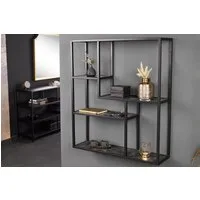 riess-ambiente Wandregal SLIM LINE 95cm graphit / schwarz, Einzelartikel 1-tlg., Wohnzimmer · Design · Metall · eckig · 5 Fächer · Industrial