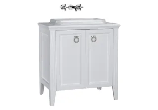VitrA Valarte Set 78 cm Einbauwaschtisch + Waschtischunterschrank 2 Türen Weiß Matt,62168 62168