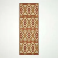 Homescapes Outdoorteppich Outdoor Teppich-Läufer Anya 75 x 200 cm – Ethno-Muster, rot-orange, rechteckig, Höhe: 20 mm