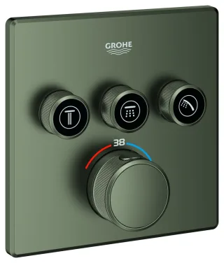 GROHE Thermostat Grohtherm SmartControl 29126 eckig 3 ASV satin graphite, 29126MG0 29126MG0